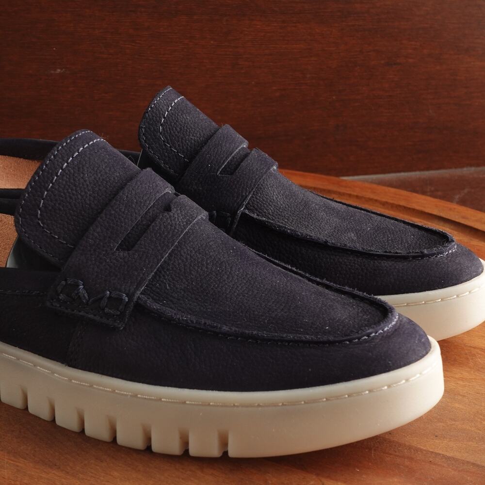 Vionic Navy Suede Slip-On Loafers with White Sole - Picture 5 of 13